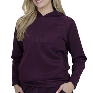 Nicole Miller Sport Medium Plum Hooded Perfomance Hoodie